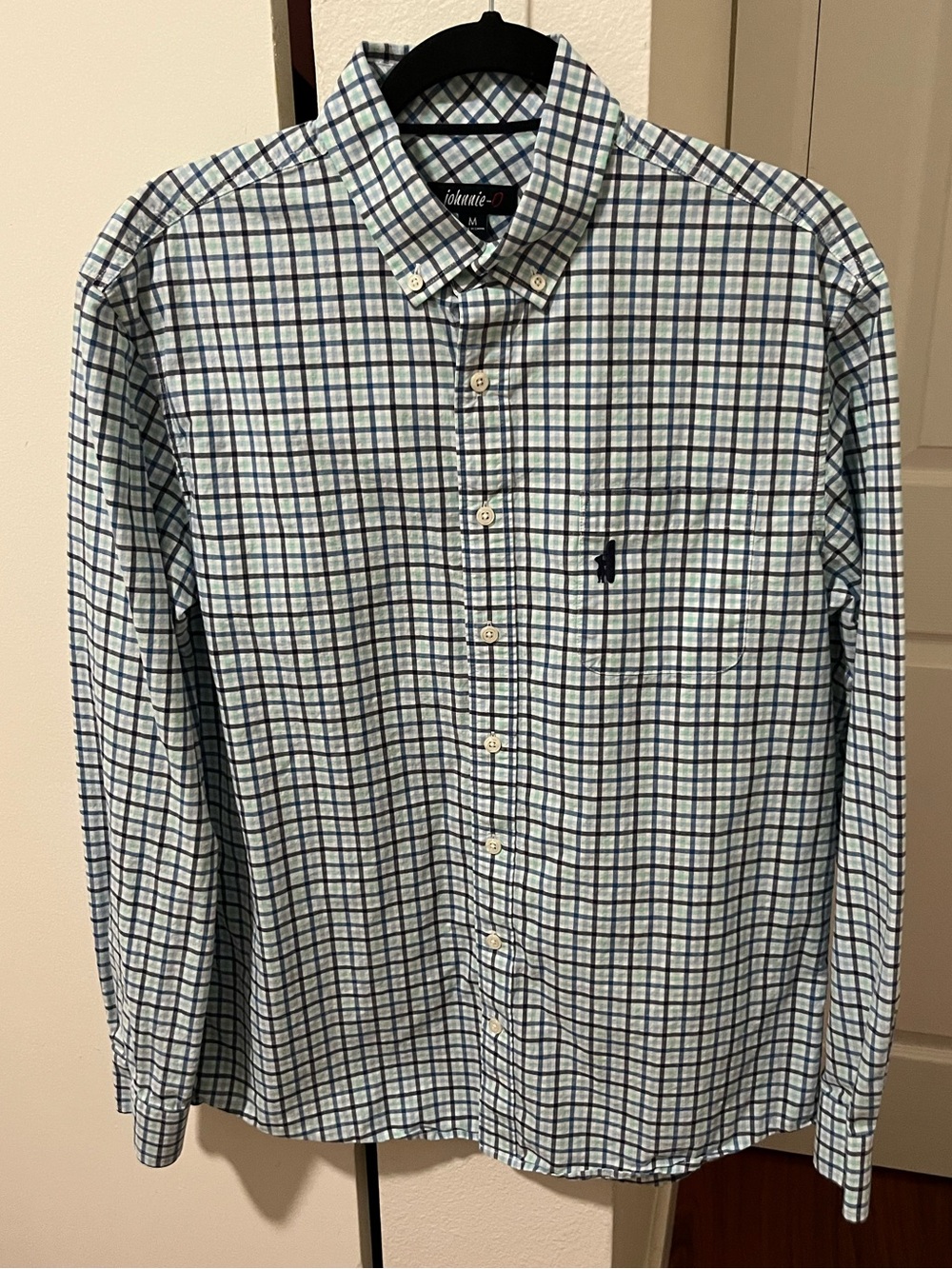johnnie-O Blue & Green Plaid Button-Down Shirt